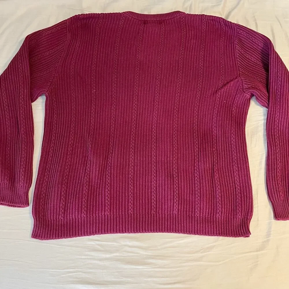Chaps Men's Vintage Maroon Knit Crewneck Sweater Size Large